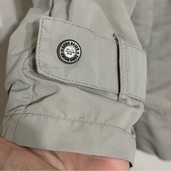 Eddie Bauer Waterproof Trench Parka Coat Khaki Tan Size L - Picture 4 of 5